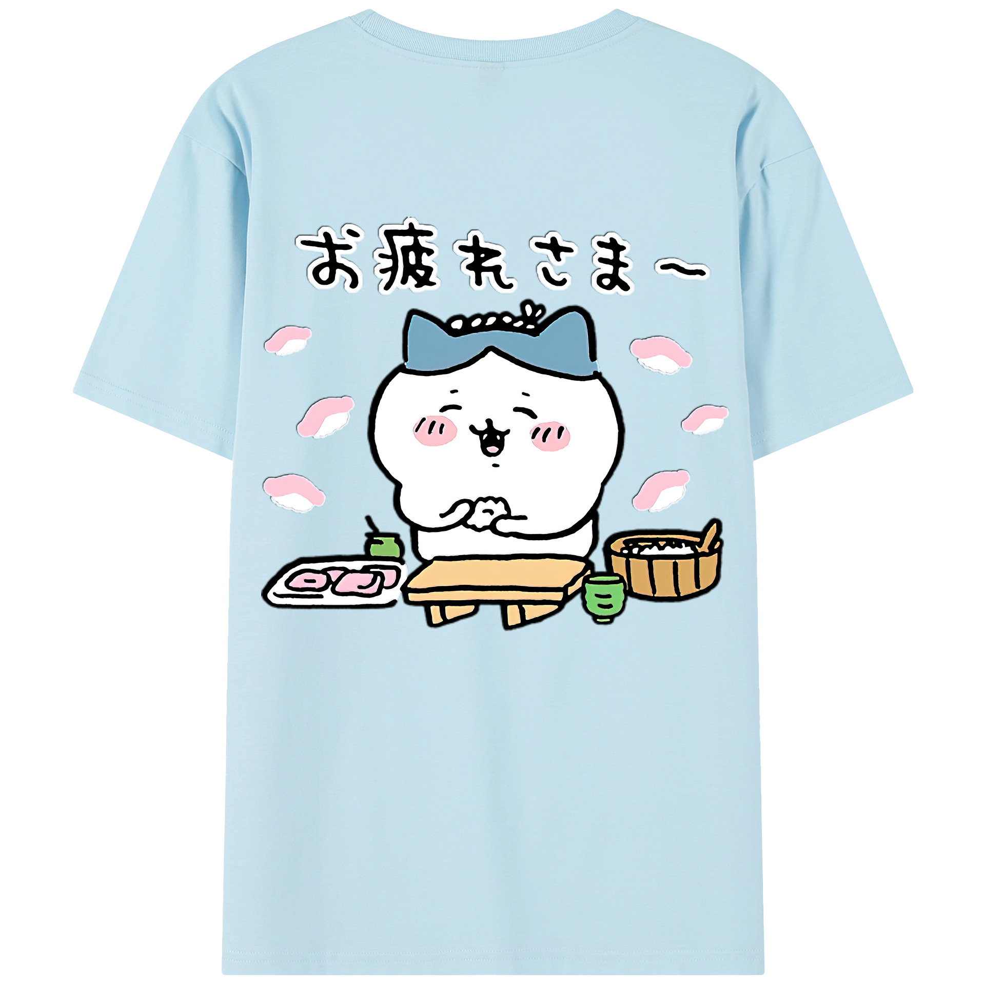 （画像用） ちいかわ ハチワレ Chii-kawa hachiware 綿100％半袖Tシャツ（背面プリント）